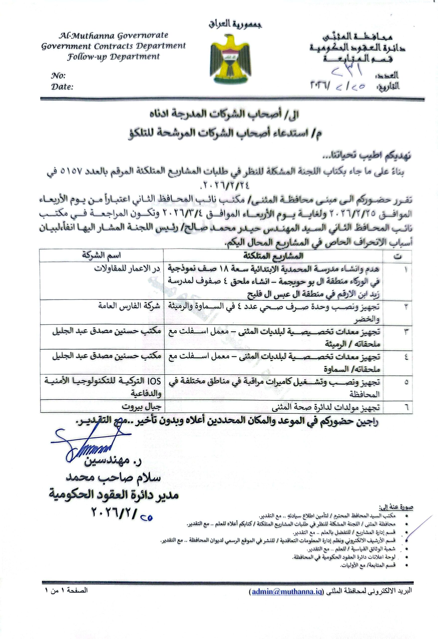 استدعاء اصحاب الشركات المرشحة للتلكؤ